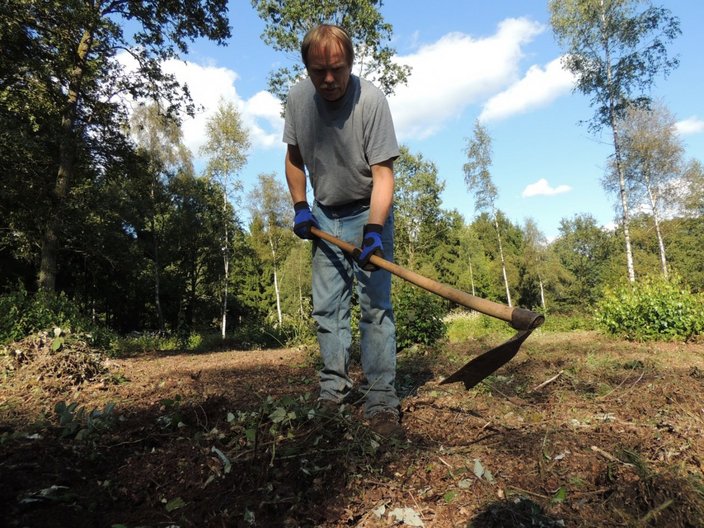 Waldarbeiter bei der Arbeit
