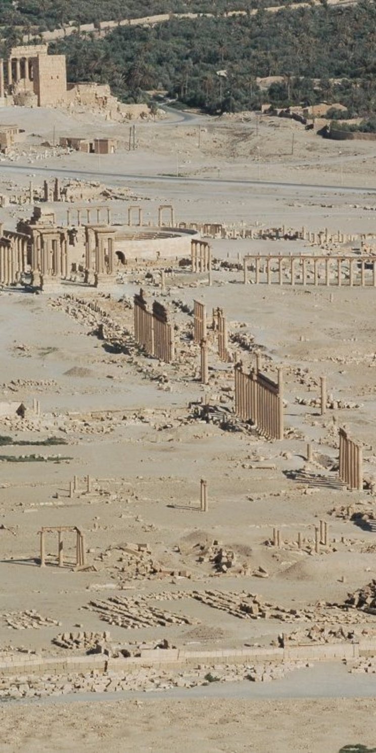 Die UNESCO-Welterbestätte Palmyra in der syrischen Wüste