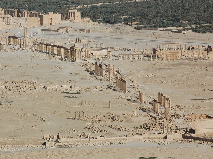 Die UNESCO-Welterbestätte Palmyra in der syrischen Wüste