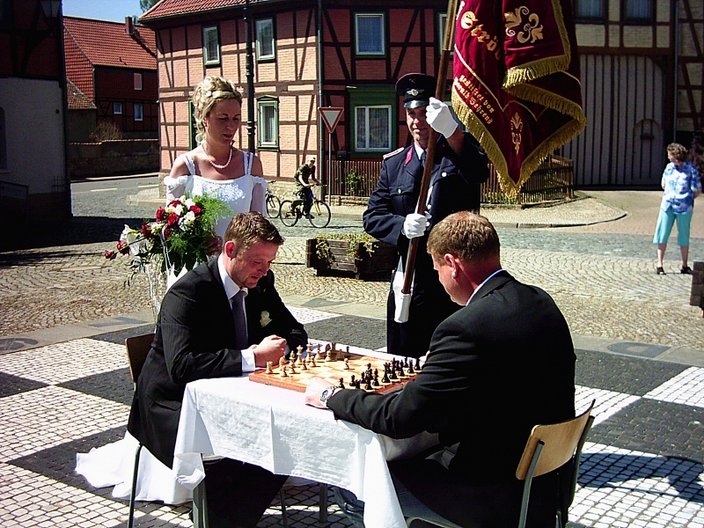 Schachspiel auf dem Marktplatz