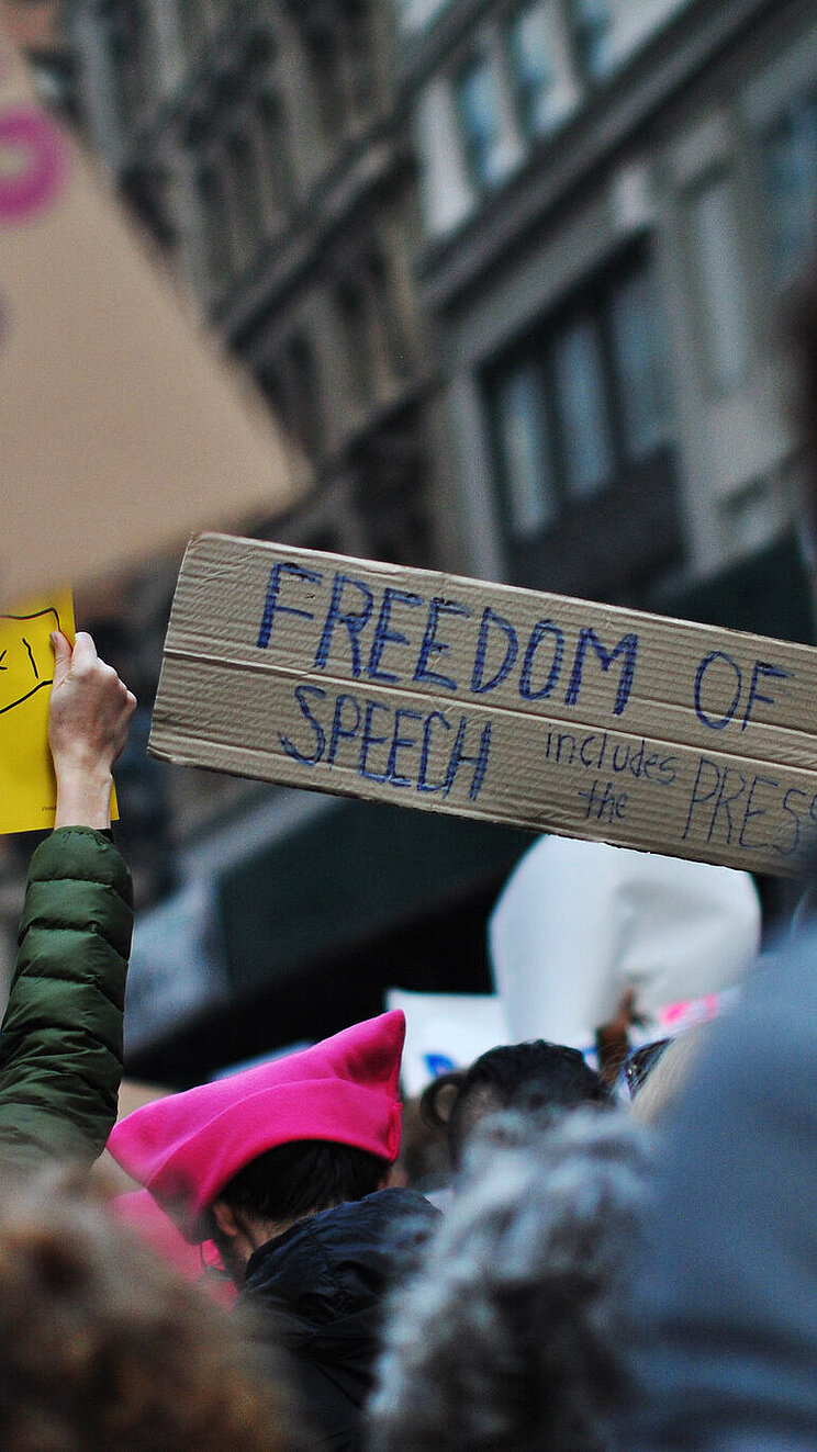 Eine Demonstration zur Pressefreiheit