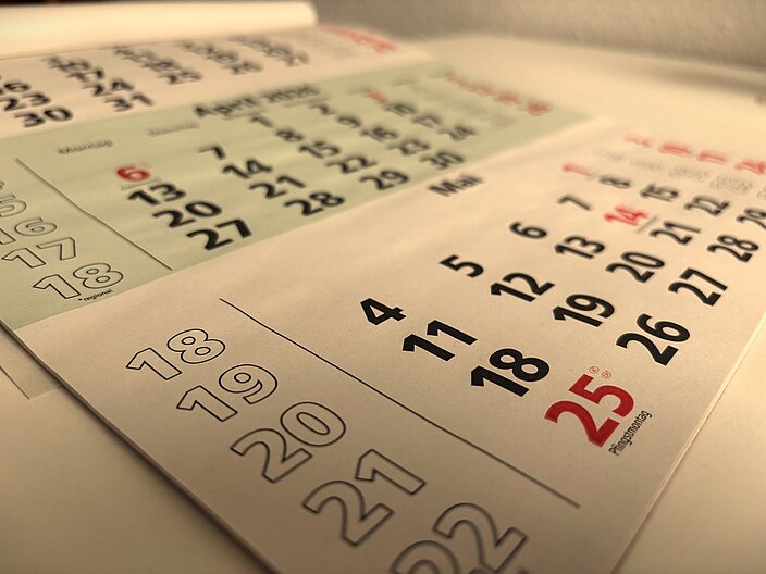Kalender Foto eines Kalenders