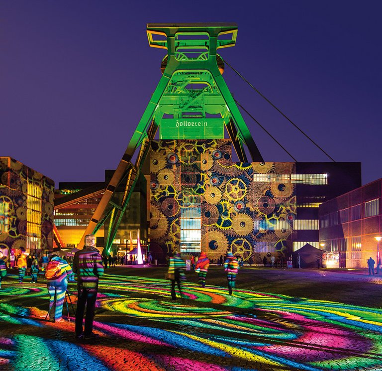 Zeche Zollverein Lichtinstallation auf Zeche Zollverein