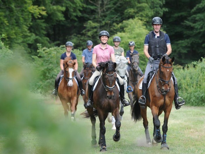 Gruppe von Reitern bei einem Ausritt