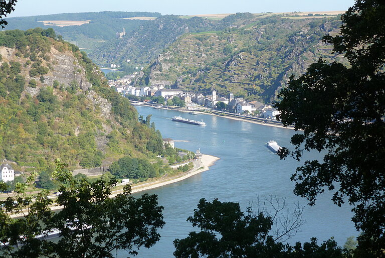 Blick auf die Loreley im Oberen Mittelrheintal