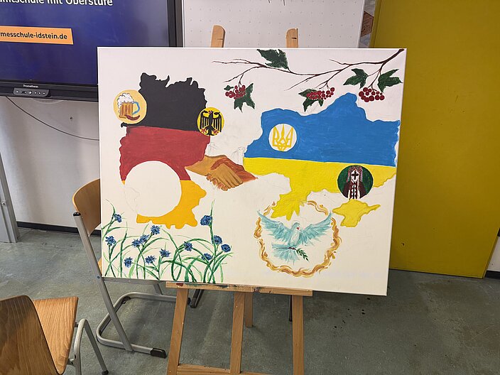 Gemeinsam gestaltetes Kunstwerk der Schülerinnen und Schüler | © Limesschule Idstein Gemeinsam gestaltetes Kunstwerk der Schülerinnen und Schüler