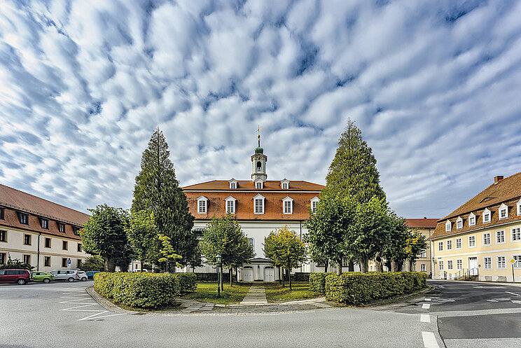 Herrnhut, Kirche Blick auf die Kirche in Herrnhut