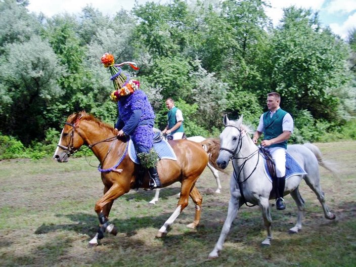Drei Reiter im Kostüm