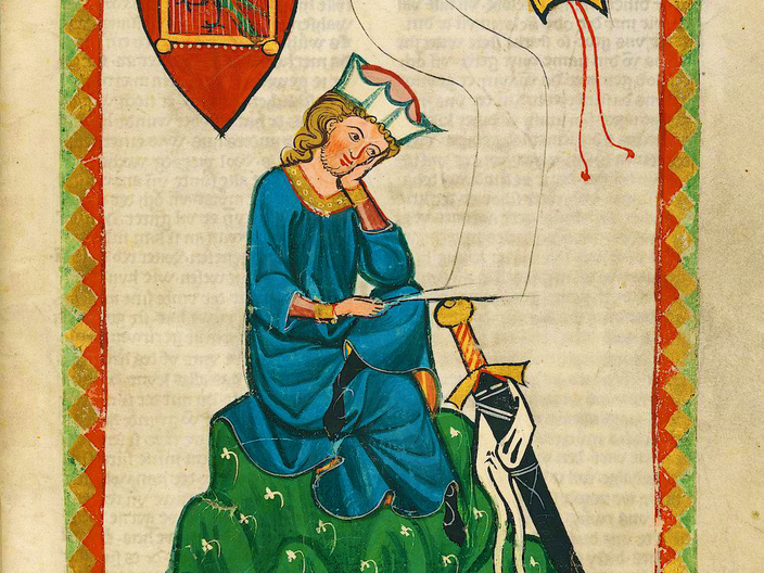 Codex Manesse, Bl. 124r, Herr Walther von der Vogelweide
