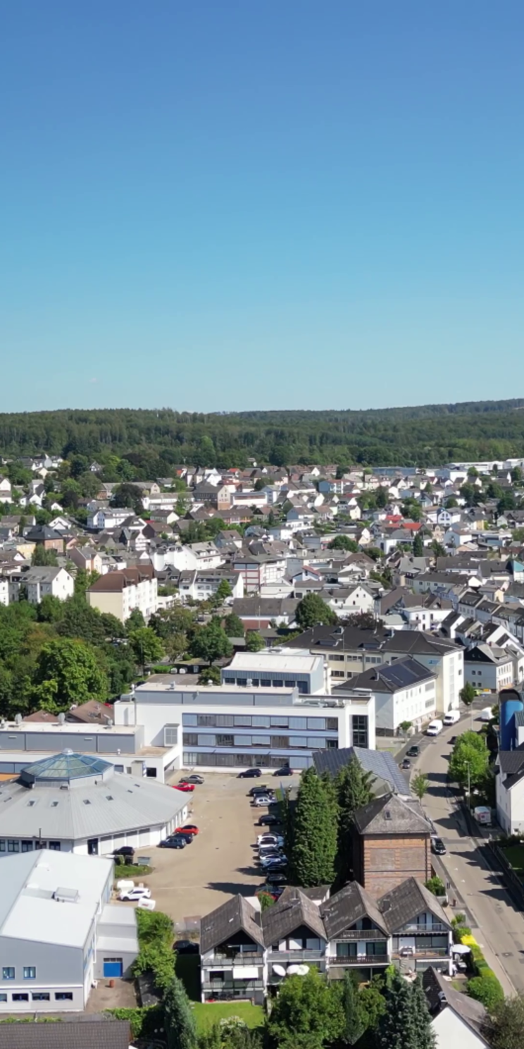 Creative City Höhr-Grenzhausen  Eine Stadt mit Bäumen aus der Vogelperspektive