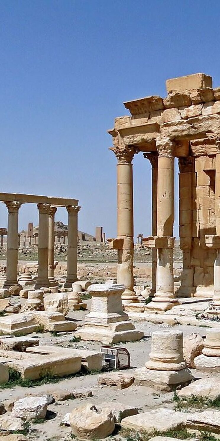 Ansicht des Baaltempels in Palmyra in Syrien