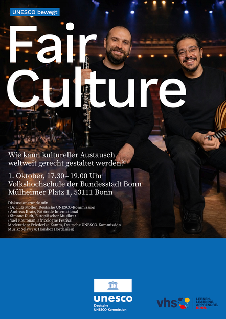 UNESCO bewegt: Fair Culture Plakat zur Veranstaltung UNESCO bewegt: Fair Culture