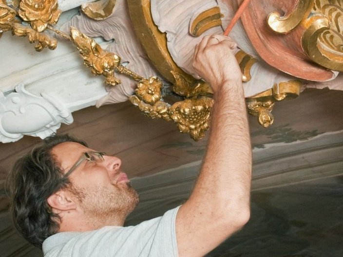 Restauration einer Kirchendecke