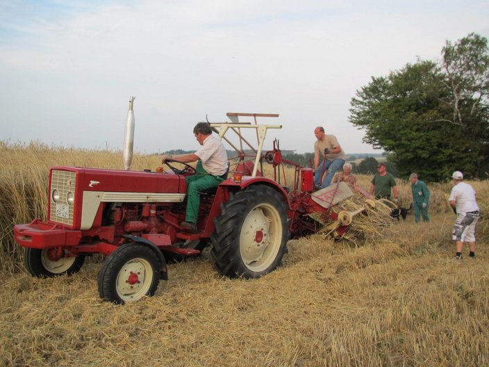 Traktor auf Getreidefeld