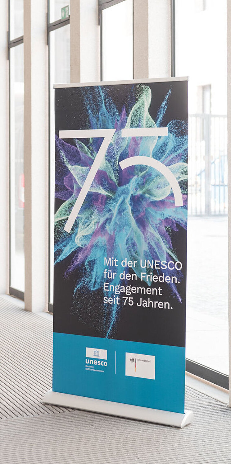 75 Jahre Deutsche UNESCO-Kommission Banner der Deutschen UNESCO-Kommission
