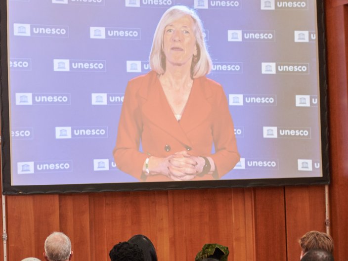 Eröffnungsrede von Stefania Giannini über Zoom.