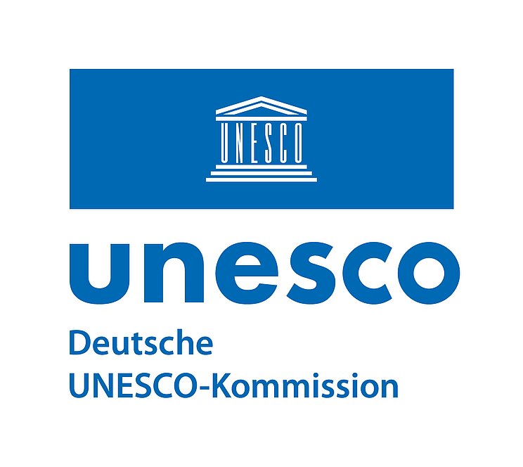 Logo der Deutschen UNESCO-Kommission, blau auf weiß Logo der Deutschen UNESCO-Kommission