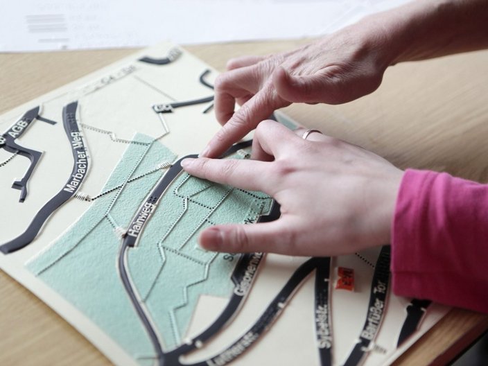 Stadtplan in Brailleschrift