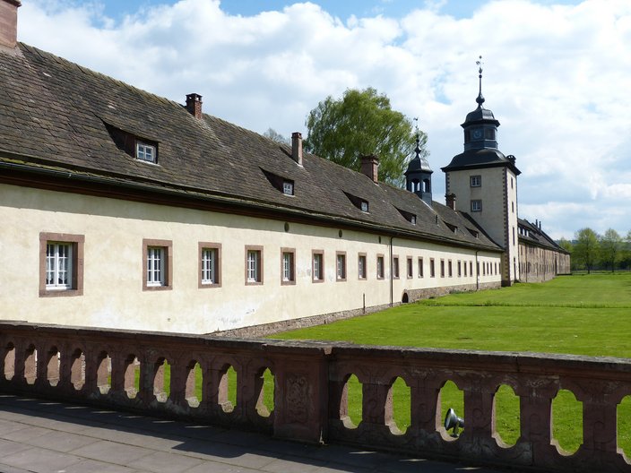 Ansicht einer Außenseite von Kloster Corvey