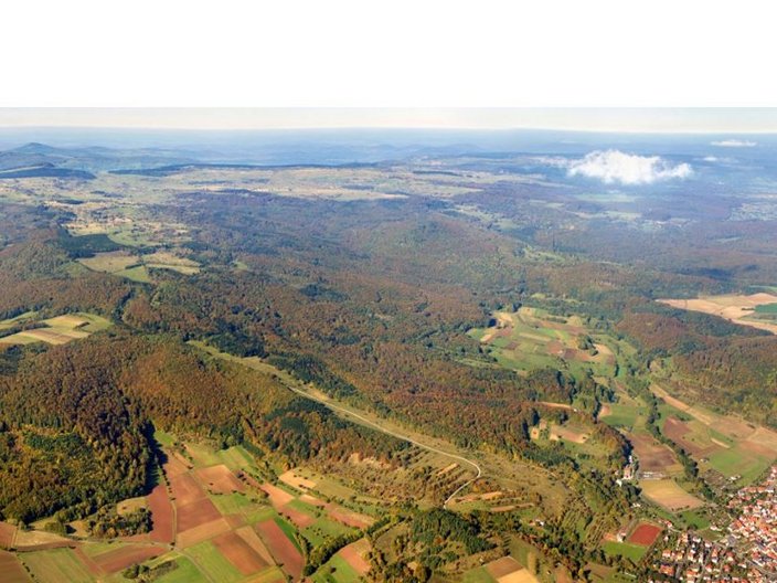 Landschaft aus der Vogelperspektive