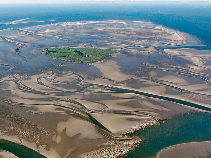 Nordfriesisches Wattenmeer aus der Luftperspektive