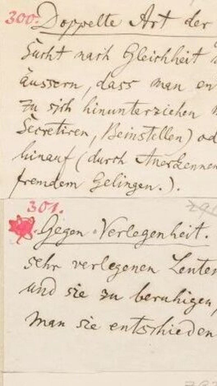 Eine vollgeschriebene Doppelseite aus dem Notizbuch von Friedrich Nietzsche