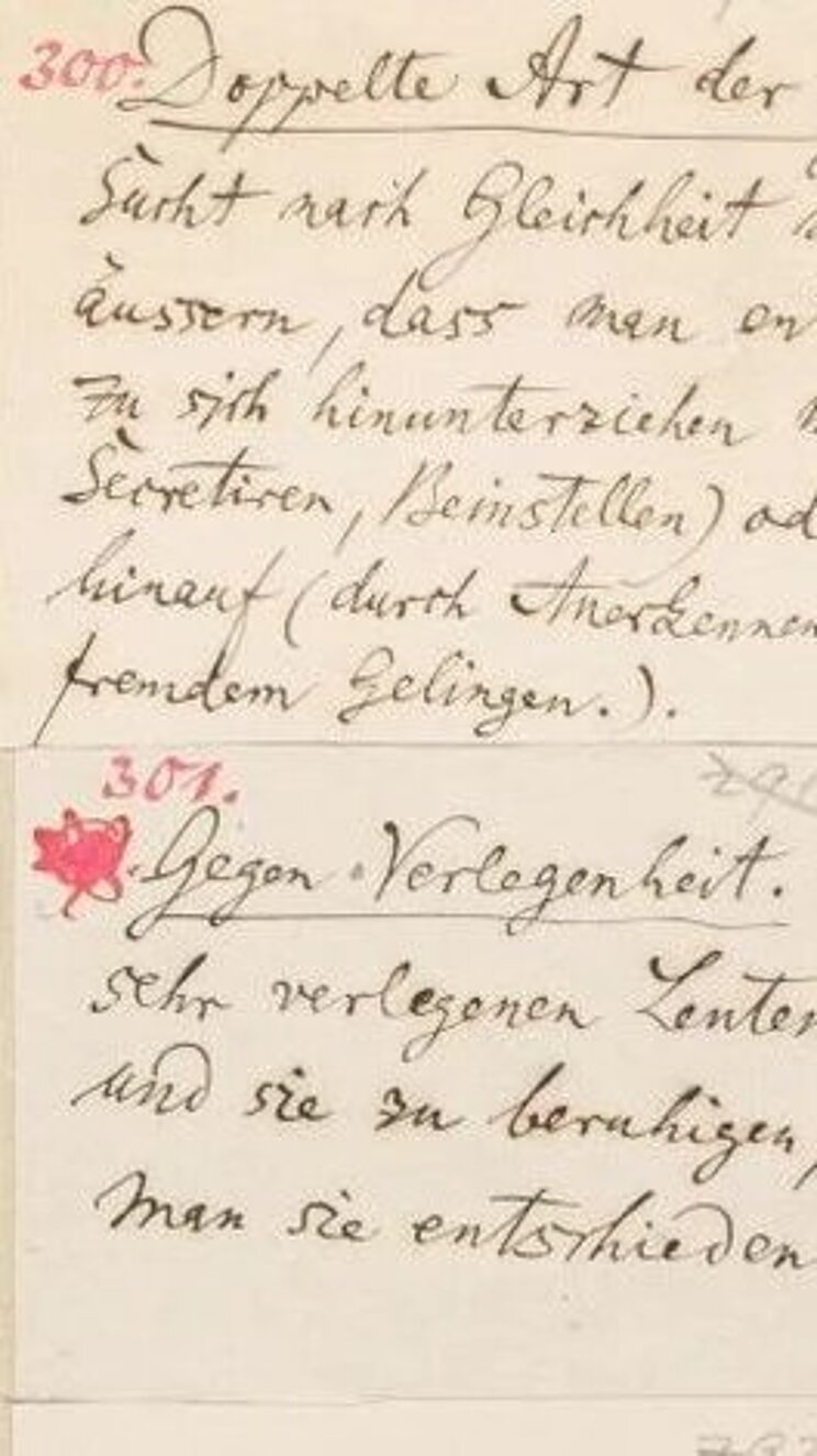 Eine vollgeschriebene Doppelseite aus dem Notizbuch von Friedrich Nietzsche