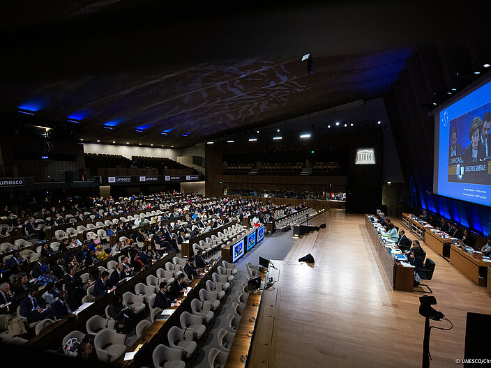 Ein Konferenzsaal im Hauptgebäude der UNESCO