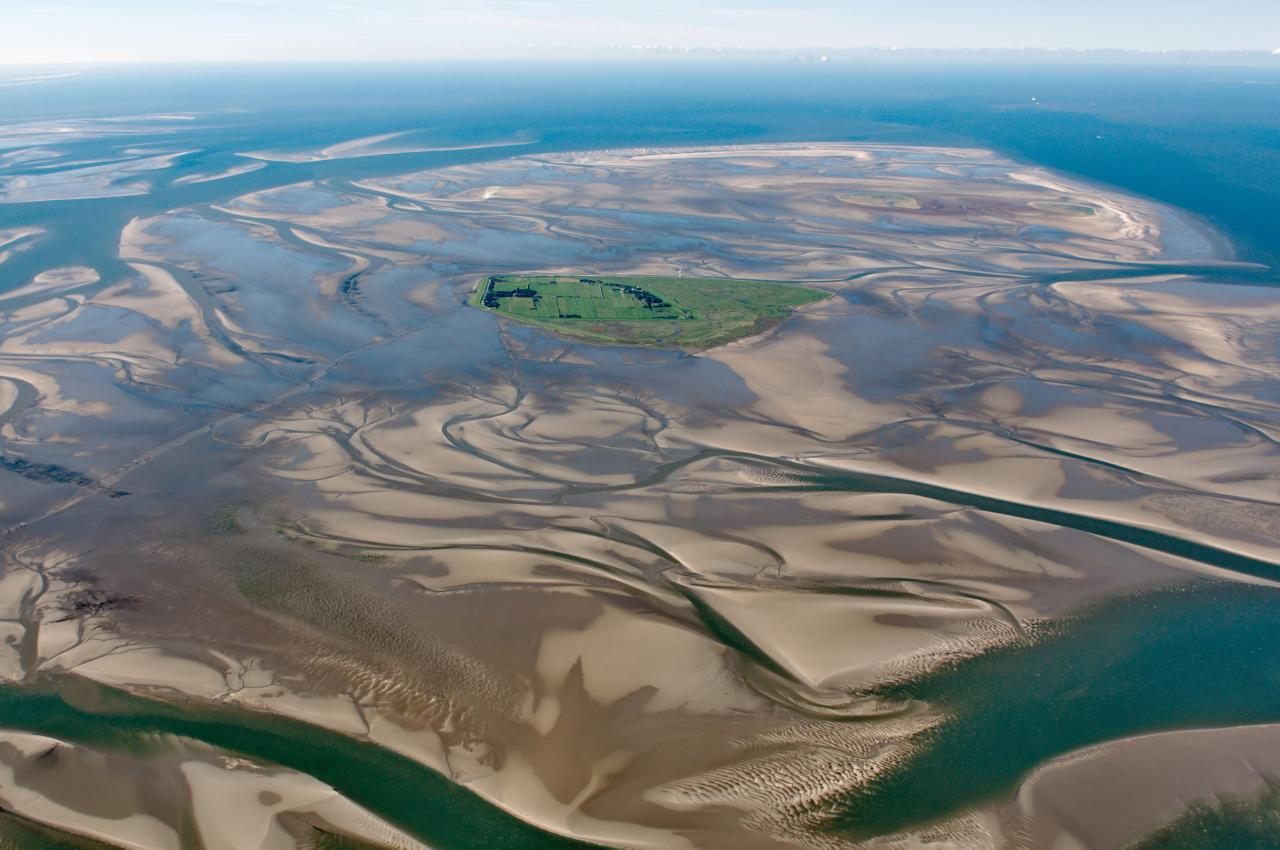 Nordfriesisches Wattenmeer aus der Luftperspektive