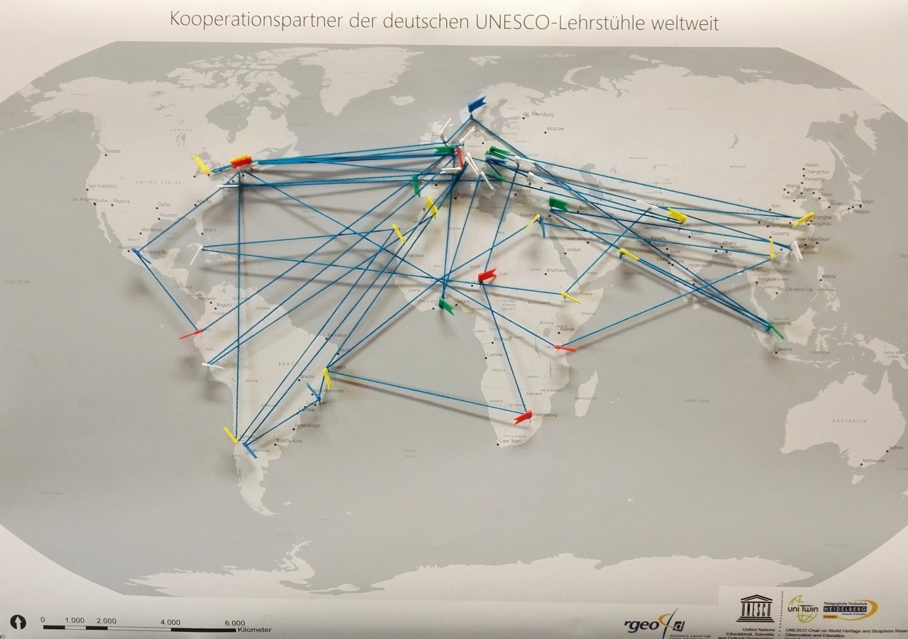 Karte Kooperationspartner deutscher UNESCO-Lehrstühle weltweit