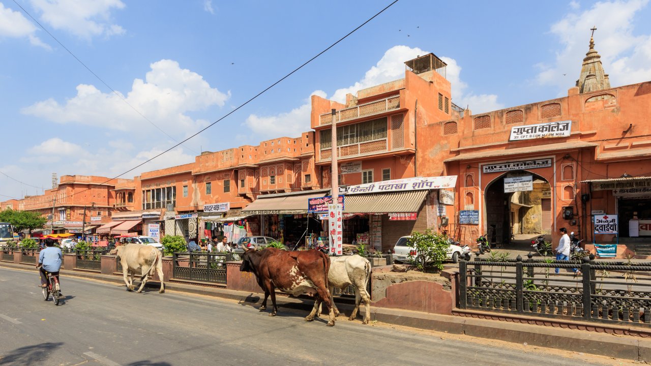 Zentrale Marktstraße in Jaipur