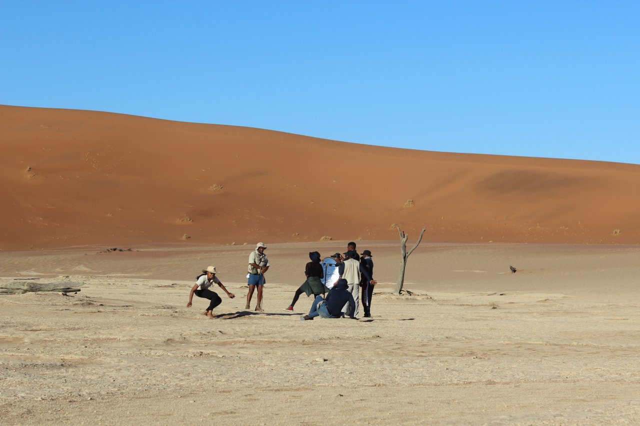 Dreharbeiten im Welterbe Namib Sandmeer