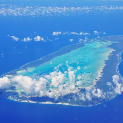 Luftaufnahme des Aldabra-Atolls (Seychellen)