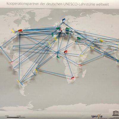 Karte Kooperationspartner deutscher UNESCO-Lehrstühle weltweit