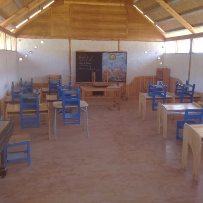 Leehrstehender, erst im März 2020 fertig gestellter Klassenraum in Arica 