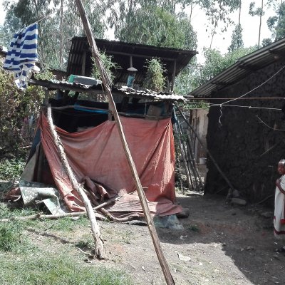 Lockdown in einer Siedlung am Rande Addis Abebas